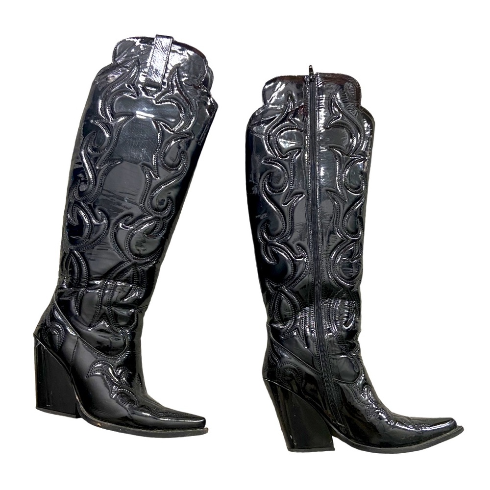 Jeffery Campbell tall black western boots